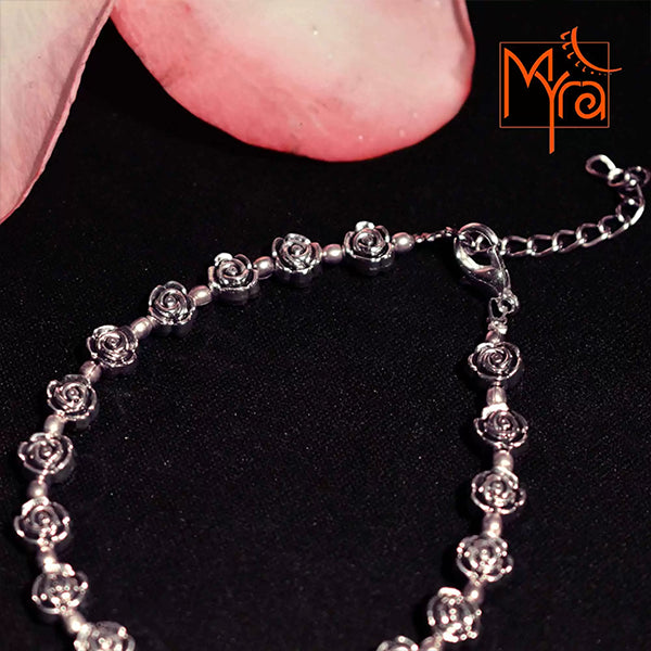 Rose Charm Metal Bracelet