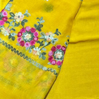 Hand Embroidered Yellow Stole