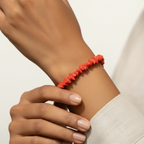 Uncut Stone Bracelet : Tomato Red