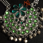 Green Stone Afghan Pendant Necklace