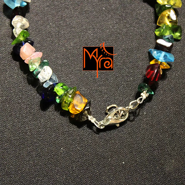 Translucent Multicolor Uncut Stone Bracelet