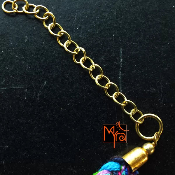 Tibetan Stone Studded Hexagon Bracelet : Blue