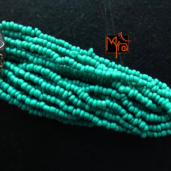 Tibetan Stonework Beaded Bracelet : Turquoise (Round)