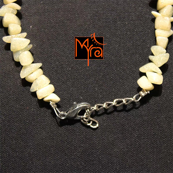 Off White Uncut Stone Bracelet