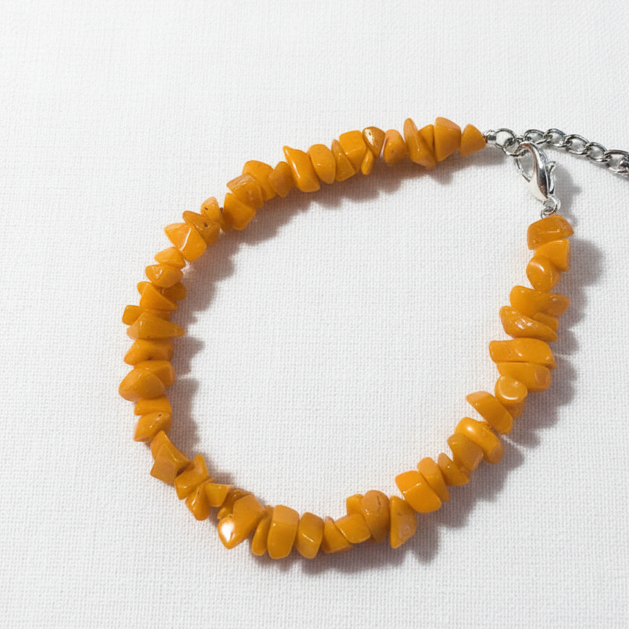 Uncut Stone Bracelet : Orange
