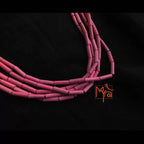Layered Pipe Beaded Necklace : Pink