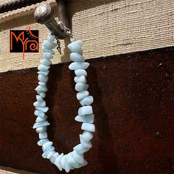 Uncut Stone Bracelet : Light Blue