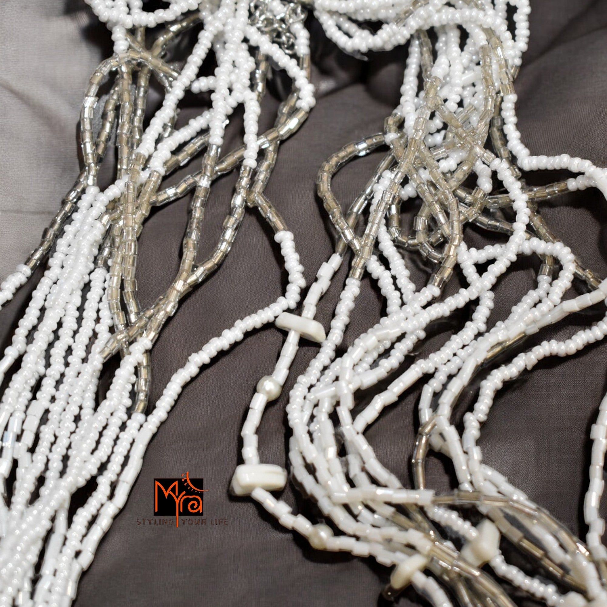 Pure Elegance: White Bead Layered Necklace