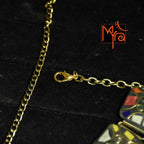 Square Pattern Tibetan Stone Choker : Multicolor