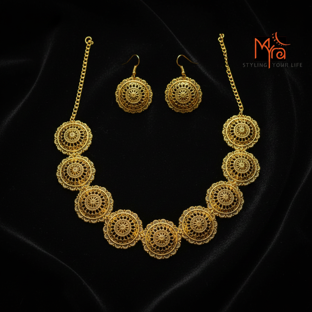Vintage Floral Choker Set : Golden