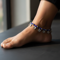 Charm & Bead Anklet : Blue Maple
