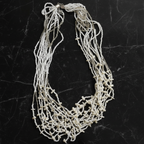 Pure Elegance: White Bead Layered Necklace