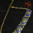 Rectangle Pattern Tibetan Stone Choker : Blue