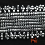 Metal Silver Beaded Broad Adjustable Choker