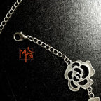 Rose Pattern Metal Choker : Silver
