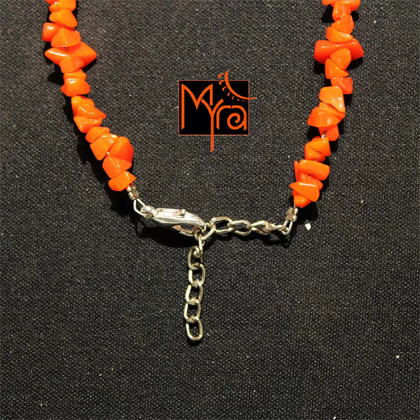 Bright Orange Uncut Stone Bracelet