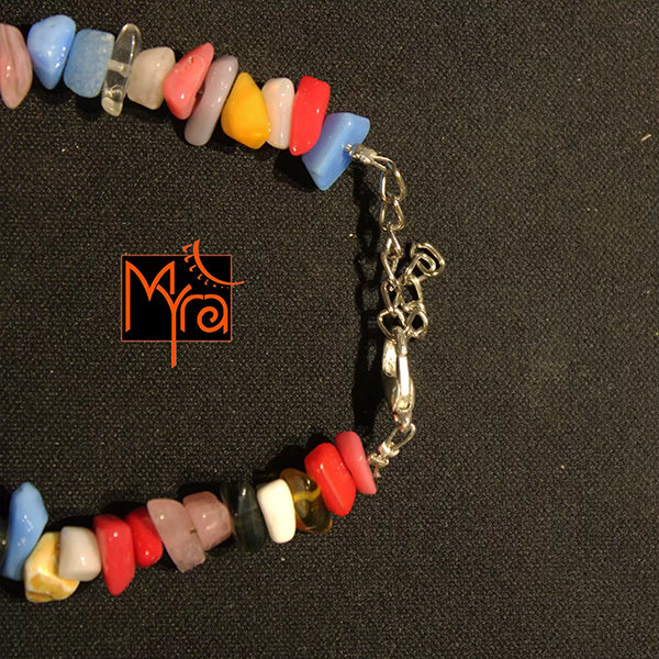 Multimulticolor Uncut Stone Bracelet