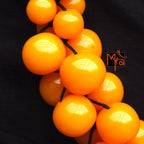 Bunch of Beads & Woven Necklace : Orangeish Yellow