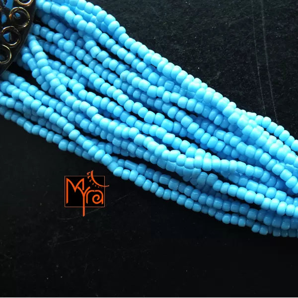 Tibetan Stonework Beaded Bracelet : Sky Blue