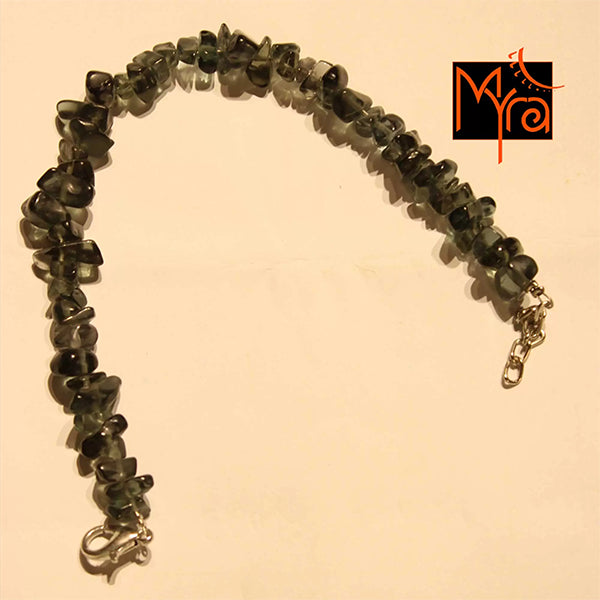 Translucent Black Uncut Stone Bracelet