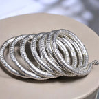 Snake Pattern Spring Bracelet : Silver
