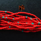 Tibetan Stonework Beaded Bracelet : Red (Round)