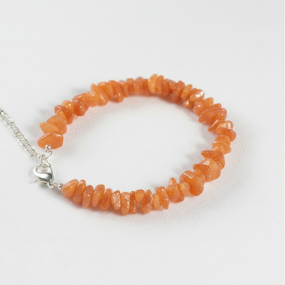 Light Orange Uncut Stone Bracelet