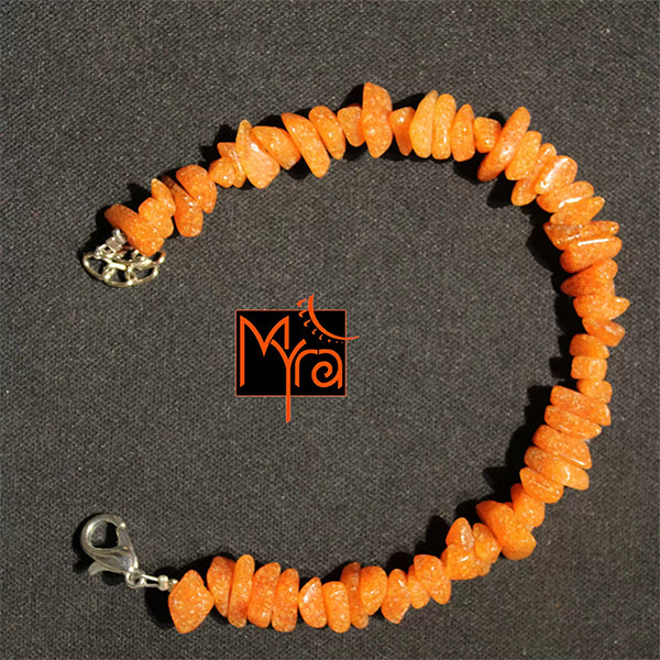 Light Orange Uncut Stone Bracelet