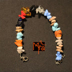 Triple Stone Multi Uncut Stone Bracelet