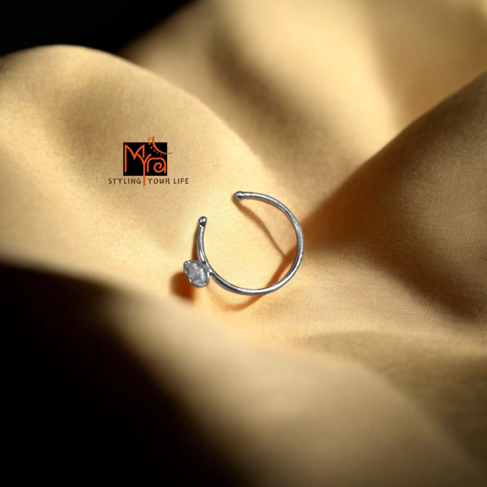 Lustre Drop Clip-On Septum Ring 92.5 sterling silver no piercing MYRA