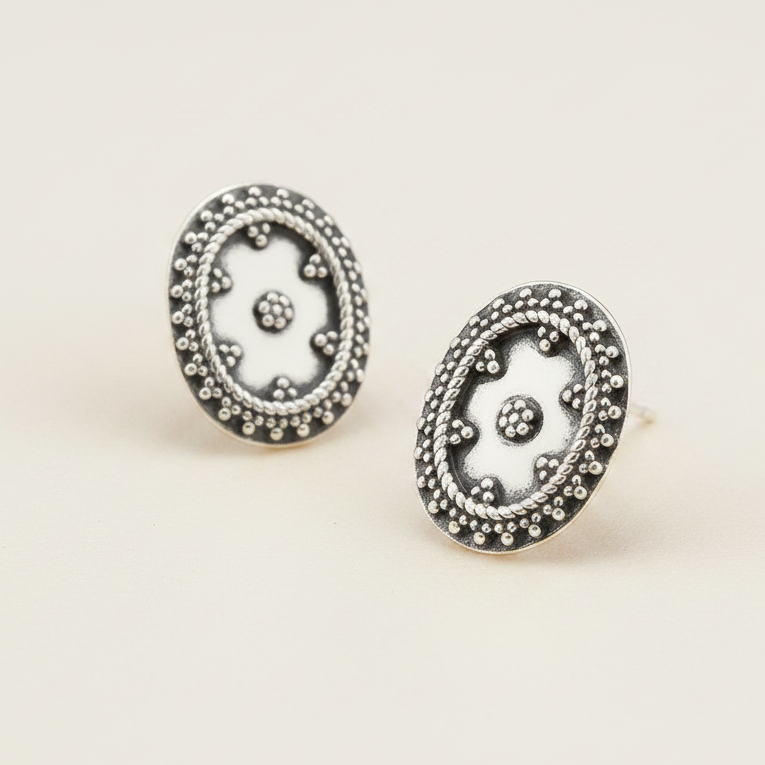 Unpolished Ear Tops : Oval