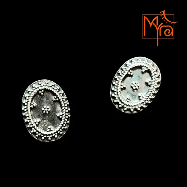 Unpolished Ear Tops : Oval