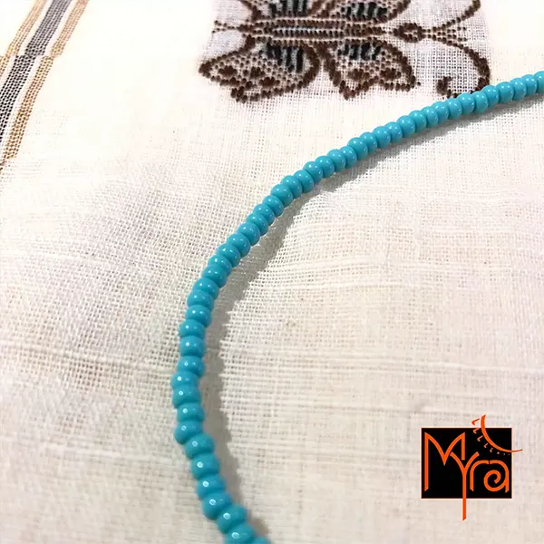 Small Glass Beaded Anklet : Turquoise