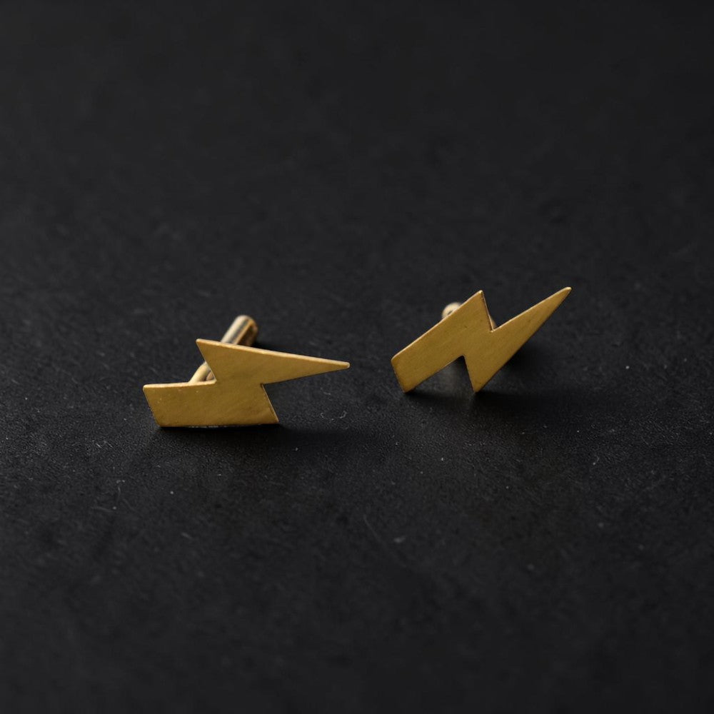 Bijli - Flash Brass Ear Studs