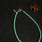 Plain Beaded Anklet : Shiny Green
