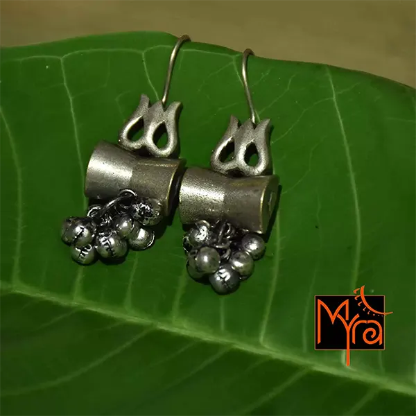 Trishul and Dumroo Earrings with Bells