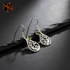Abstract Branch Pattern Earrings with Peridot Stone