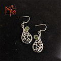 Abstract Branch Pattern Earrings with Peridot Stone