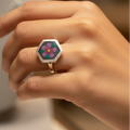 Noyoner Tara | Nayantara Phool Handpainted Brass Ring