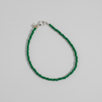 Plain Beaded Anklet : Shiny Green