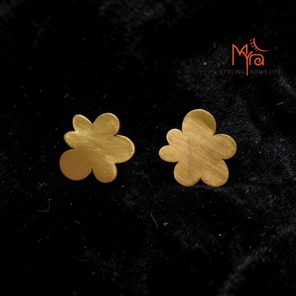 . Megh - Cloud Brass Ear Studs