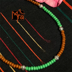 Glass Beaded Charm Anklet : Brown, Green