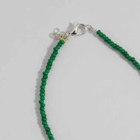 Plain Beaded Anklet : Shiny Green