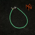 Plain Beaded Anklet : Shiny Green
