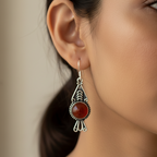 Fish Pattern Carnelian Earring