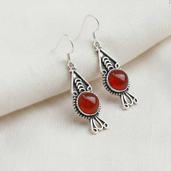 Fish Pattern Carnelian Earring