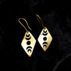 Chandra - Diamond Full Moon Brass Earrings