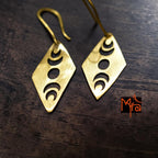 Chandra - Diamond Full Moon Brass Earrings