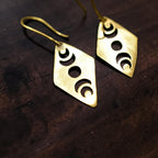 Chandra - Diamond Full Moon Brass Earrings