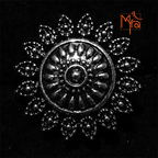 Sun Pattern Oxidised Cocktail Ring